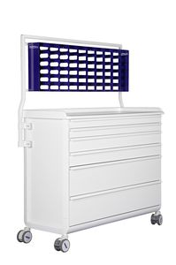 carrello per trattamenti / per uso generale / con cassetti / con cestello per rifiuti