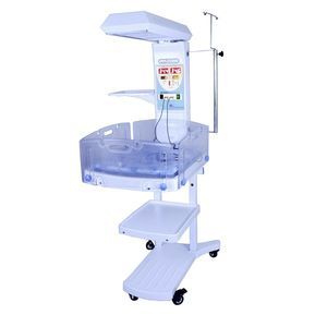 tavolo di rianimazione neonatale con lampada per fototerapia