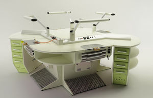 postazione di lavoro per laboratorio odontotecnico con poggiapiedi 1