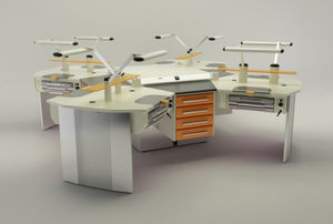 postazione di lavoro per laboratorio odontotecnico con illuminazione 1