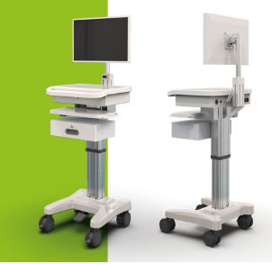 Carrello informatico medico - AMT500 - Athena Medical - per pannello PC / mobile / con cassetti