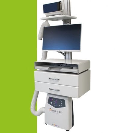 Carrello informatico ad altezza regolabile - A132VW - Athena Medical - con cassetti