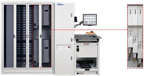 Sistema automatizzato di distribuzione di farmaci - SP 100 OCC  - ScriptPro - 4 porte / con computer