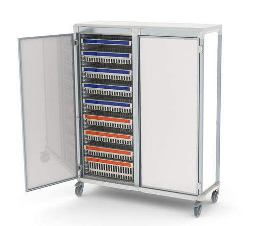 Carrello per dispositivi medici - Pegasus Medical Concepts - di stoccaggio / in alluminio / con cestello