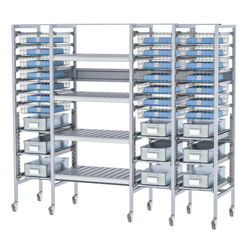 Scaffalatura 4 ripiani - Pegasus Medical Concepts - per container / per cestelli / per farmacia