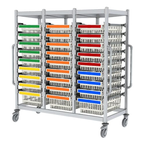 Carrello ospedaliero - SLS-UUU-1640 + Color-Coding - Pegasus Medical Concepts - per cestelli di sterilizzazione / per uso generale / per farmaci
