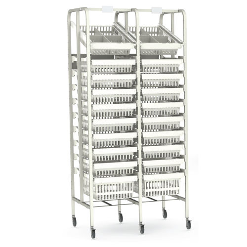 Rack di stoccaggio modulare - Rack System UU - Pegasus Medical Concepts - con rotelle / ad alta densità