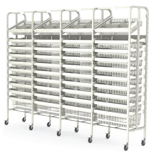 Rack di stoccaggio modulare - Rack System UUUU - Pegasus Medical Concepts - con rotelle / ad alta densità