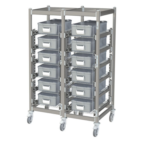 Carrello ospedaliero - SALUS UU CSSD - Pegasus Medical Concepts - di sterilizzazione / per materiale sterile / per contenitori di sterilizzazione