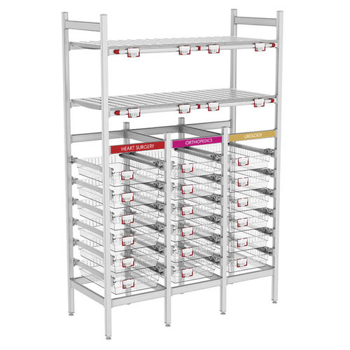 Scaffalatura modulare - Top Salus - Pegasus Medical Concepts - per container / per cestelli / per farmacia