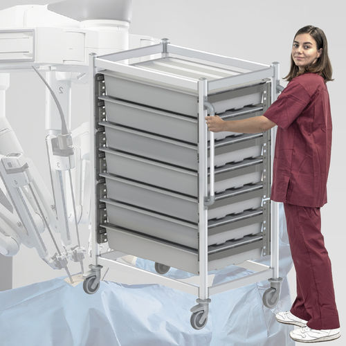 Carrello per sala operatoria - Da Vinci arms - Pegasus Medical Concepts - per apparecchio / di stoccaggio / mobile