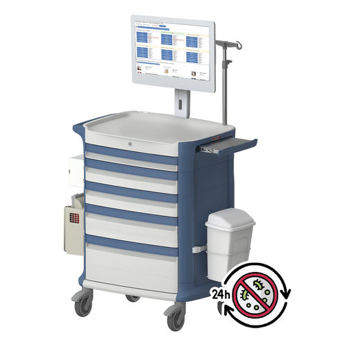 Carrello per trattamenti - POLY AIO 41" - Pegasus Medical Concepts - ospedaliero / per farmaci / multifunzione