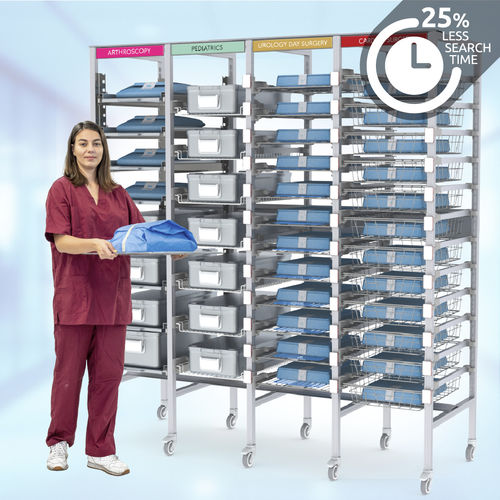 Rack di stoccaggio di sterilizzazione - Pegasus Medical Concepts - con rotelle / in alluminio