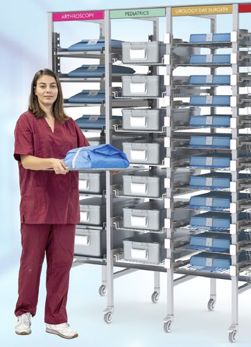 Rack di stoccaggio di sterilizzazione - Pegasus Medical Concepts - con rotelle / in alluminio