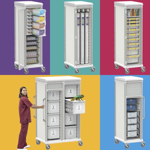 Carrello medico - Apollo - Pegasus Medical Concepts - per cartelle cliniche / per consumabili / per farmaci