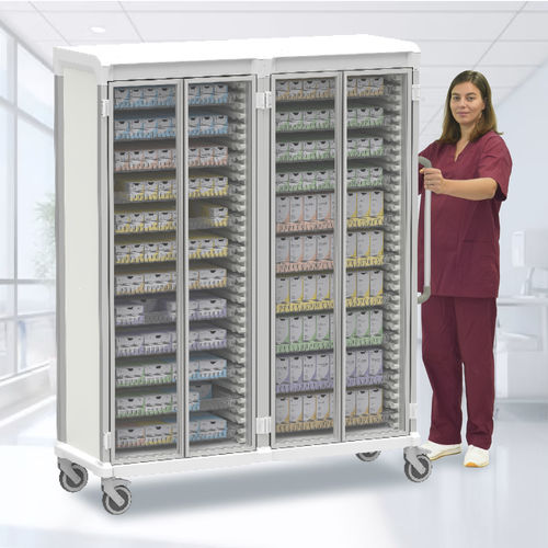 Carrello per sutura - Two Columns ClearView - Pegasus Medical Concepts - medico / per chirurgia / di trasporto