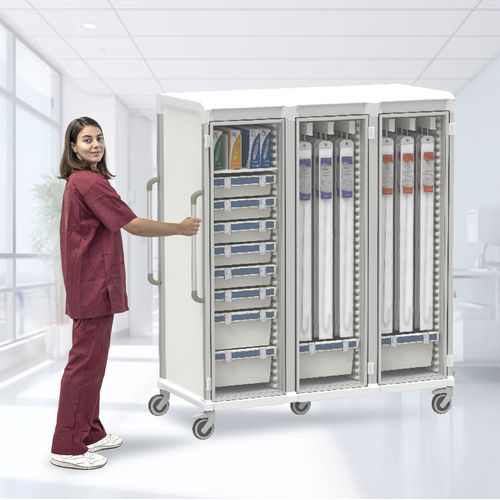 Carrello medico - 6 Cath &amp; Supply - Pegasus Medical Concepts - per materiale sterile / per endoscopio / per strumenti