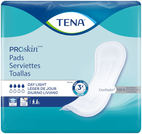 Assorbente igienico esterno per donna - PROSKIN DAY LIGHT - TENA - traspirante / scatola da 14