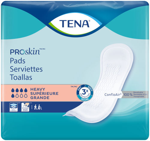 Assorbente igienico esterno per donna - PROSKIN HEAVY REGULAR - TENA - traspirante / scatola da 60 pezzi
