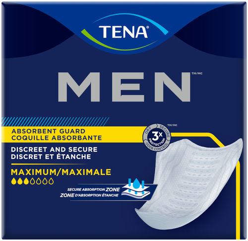 Assorbente igienico esterno per uomo - Men™ Maximum Guard - TENA - scatola da 20 / scatola da 48 pezzi
