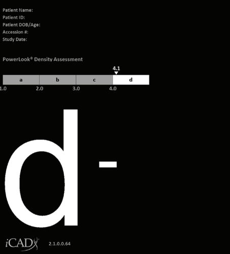 Algoritmo di misurazione della densità del seno - PowerLook® - iCAD - diagnostico / di analisi / di trattamento