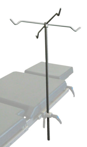 Asta portaflebo per lettino da visita - A16/C - Nuova BN - 4 ganci / telescopica / in acciaio inossidabile