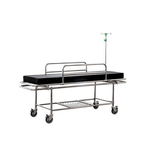 Barella con carrello da trasporto - BIPT012 - BiHealthcare - manuale / 1 sezione / con barriere laterali