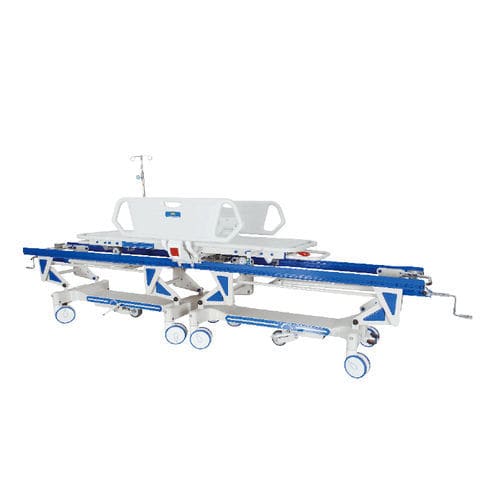Barella con carrello da trasporto - BIPT007C - BiHealthcare - manuale / ad altezza regolabile / a 2 sezioni