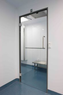 Porta per camera bianca - AES  - AES Clean Technology - battente / in vetro