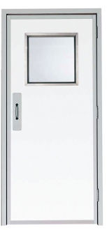 Porta per camera bianca - FSS - AES Clean Technology - a vento / in acciaio inossidabile / a vetrina