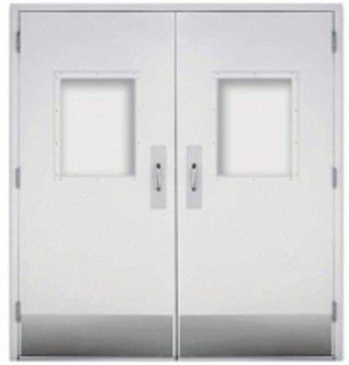 Porta per camera bianca - PSF - AES Clean Technology - a vento / in acciaio inossidabile / a vetrina