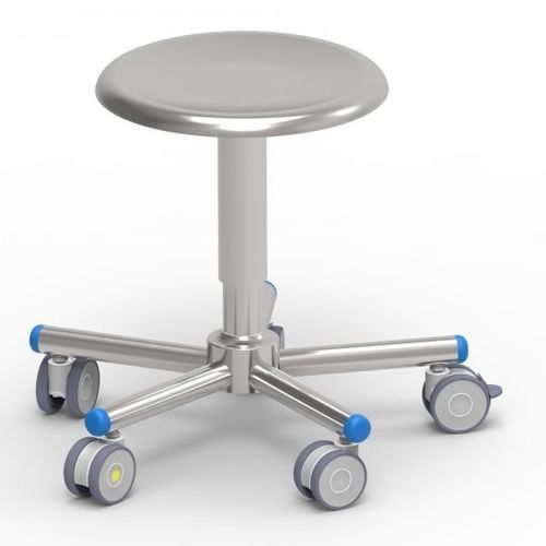 Sgabello per sala operatoria - 10510010003 - G. SAMARAS SA - Medical Gas Solutions - con rotelle / quadrato / in acciaio inossidabile