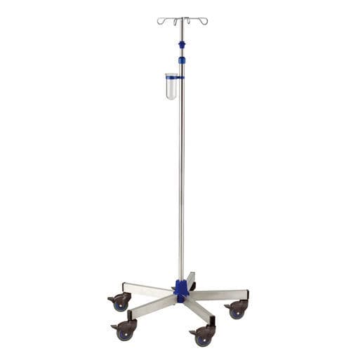 Asta portaflebo con rotelle - GSPRI-I12212 - G. SAMARAS SA - Medical Gas Solutions - 4 ganci / in acciaio inossidabile