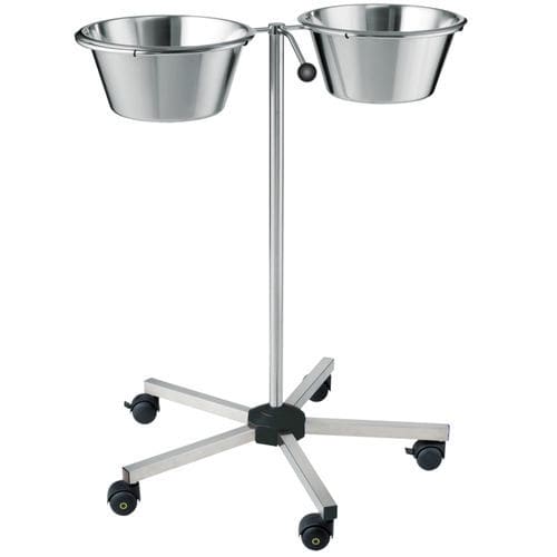 Porta-catino con due catini - GSPRS0112002 - G. SAMARAS SA - Medical Gas Solutions - con rotelle