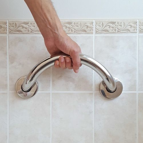 Barra di appoggio per stanza da bagno - Plus Crescent  - HealthCraft Products - a muro / in acciaio inossidabile