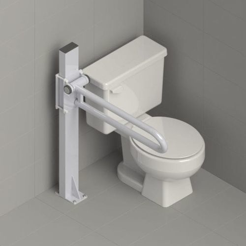 Barra di appoggio a pavimento - PT Rail™ Mast - HealthCraft Products - per WC / per struttura sanitaria / in acciaio inossidabile