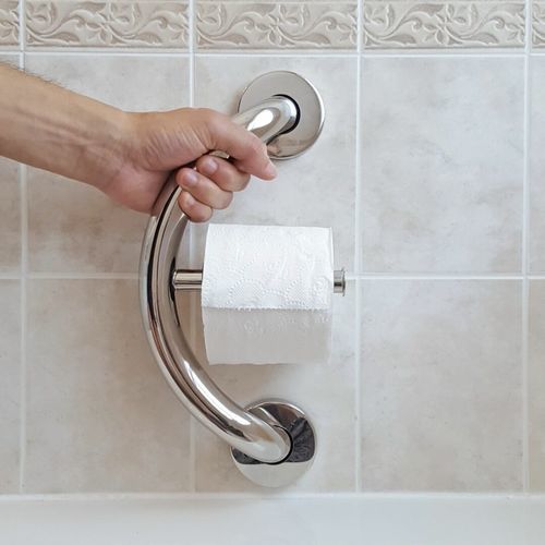 Barra di appoggio per stanza da bagno - PLUS-TP - HealthCraft Products - per WC / a muro / in acciaio inossidabile