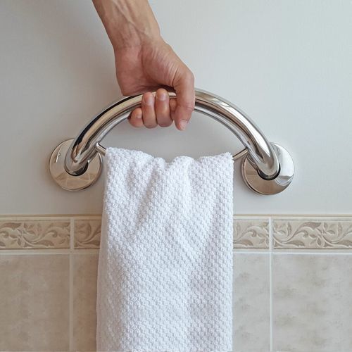 Barra di appoggio per stanza da bagno - PLUS-TR - HealthCraft Products - a muro / in acciaio inossidabile