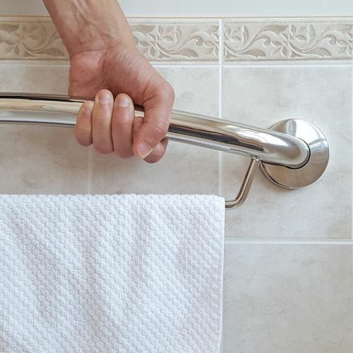 Barra di appoggio per stanza da bagno - PLUS-TB24 - HealthCraft Products - a muro / in acciaio inossidabile / orizzontale