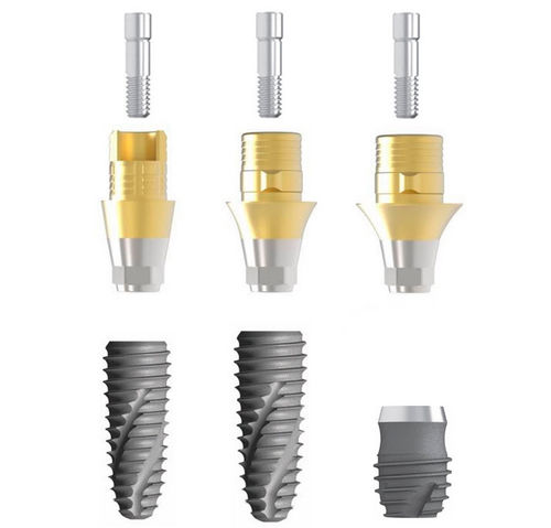 Pilastro dentale per impianto cilindrico - Sub. Hybrid S Ti-Base - Cowellmedi - in titanio / conico / ad esagono interno