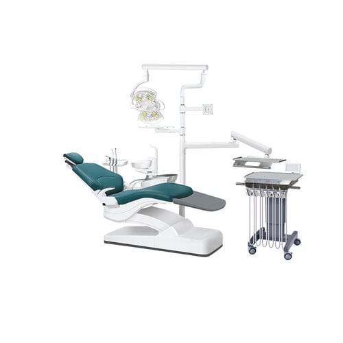 Riunito odontoiatrico con poltrona elettrica - ZA-208B - Foshan Ziann Medical Apparatus Co., Ltd - con poggiatesta flessibile / con camera intraorale / con illuminazione