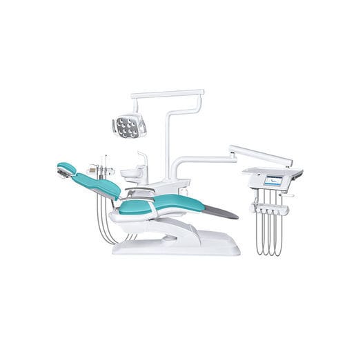 Riunito odontoiatrico con poggiatesta flessibile - ZA-208D - Foshan Ziann Medical Apparatus Co., Ltd - con sistema di igiene / con portastrumenti / con illuminazione