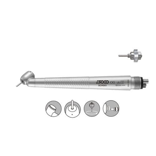 Turbina odontoiatrica - G04-DSP - SOCO Precision Instrument Co., Ltd. - pneumatica / 45° / con pulsante