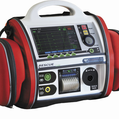 Defibrillatore esterno automatico - Rescue Life - Progetti S.r.l. - manuale / con monitor ECG e SpO2 / bifasico