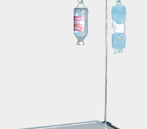 Asta portaflebo su guida di scorrimento - 4130011 - ScanModul® - 2 ganci / in acciaio inossidabile