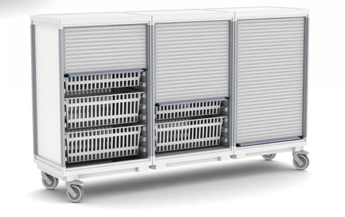 Carrello con serrandina - BBB-M075 - ScanModul® - con cestello / a 3 porte / mobile