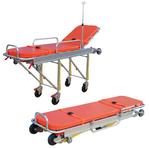 Barella con carrello da trasporto - BES-HB070 - Besco Medical - manuale / ad altezza regolabile / pieghevole
