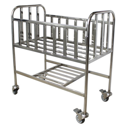 Culla pediatrica ad altezza fissa - BES-HB064 - Besco Medical - con rotelle / con scomparti / in acciaio inossidabile