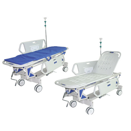 Barella con carrello di trasferimento - BES-HB066 - Besco Medical - di emergenza / manuale / ad altezza regolabile