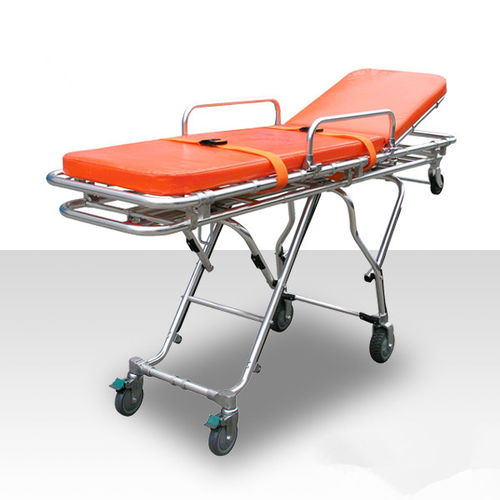 Barella con carrello per ambulanze - BES-HB069 - Besco Medical - manuale / con schienale regolabile / pieghevole